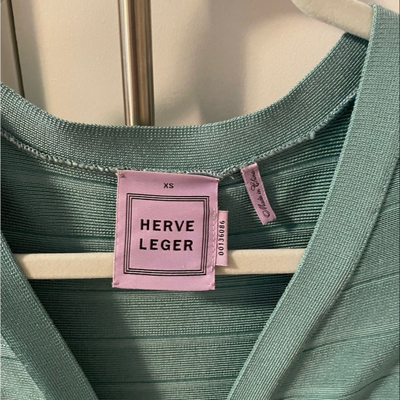 Herve Leger Lilith Bandage Mini Dress in Blue Rayon XS - Picture 2 of 3